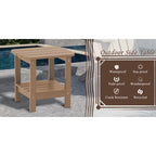 18.9 Outdoor Square Double Floor HIPS Resin Side Table