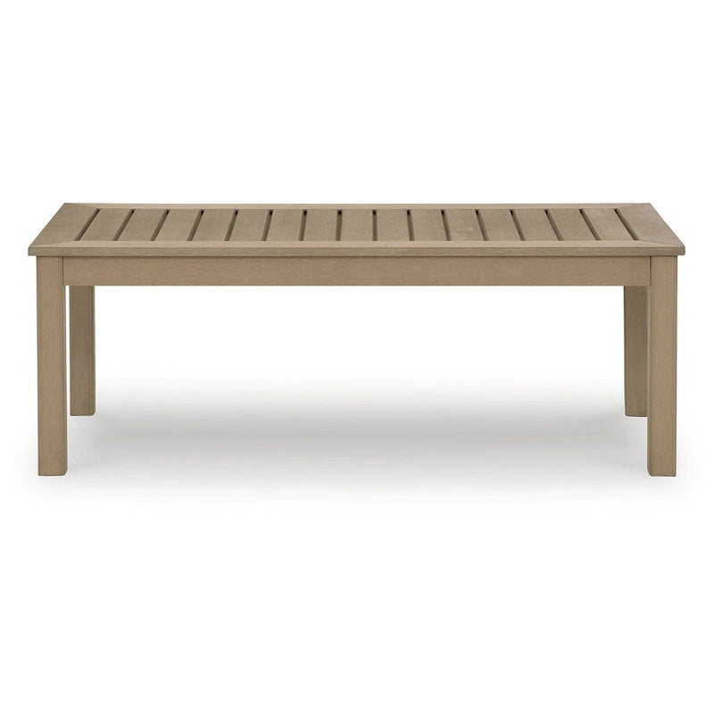 Signature Design by Ashley Hallow Creek Driftwood Outdoor Coffee Table - 48.75 W x 24.13 D x 18.13 H