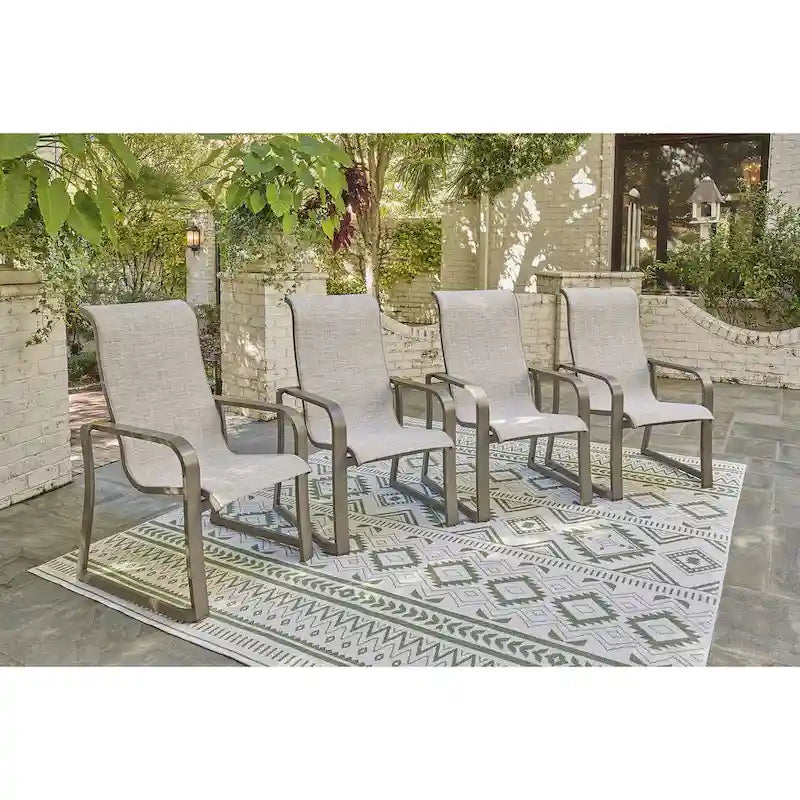 Signature Design by Ashley Beach Front Beige 7-Piece Outdoor Dining Package - 42W x 71/94D x 30H