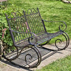 Iron Rocking Garden Bench Tatiana in Antique Bronze