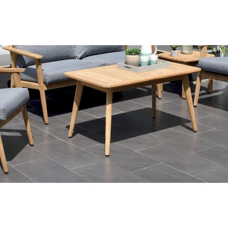 Nordic Patio Teak Wood Rectangular Coffee Table. 100% Teak Wood