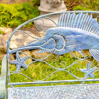 Coastal Swordfish Bench with Curved Seat - 50.39x19.29x39.37