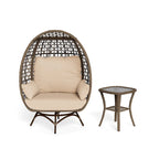 Rio Vista Sandstone Swivel Egg Chair Set with Side Table (2-Piece)