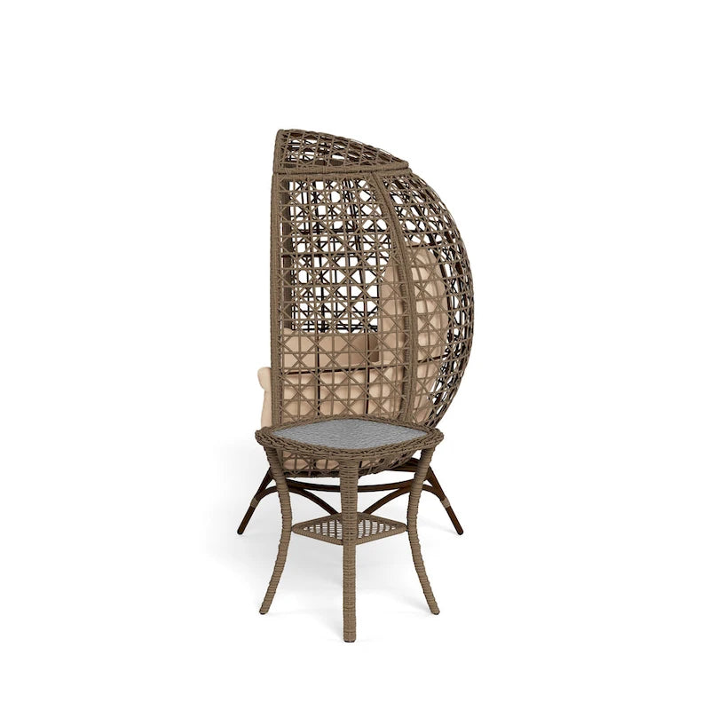 Rio Vista Sandstone Swivel Egg Chair Set with Side Table (2-Piece)