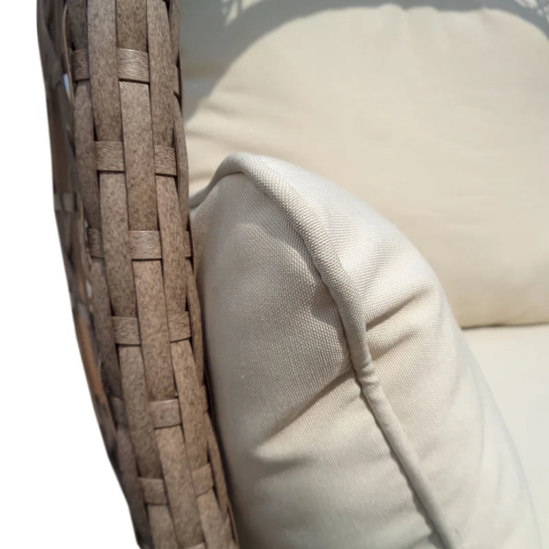 Rio Vista Sandstone Swivel Egg Chair Set with Side Table (2-Piece)