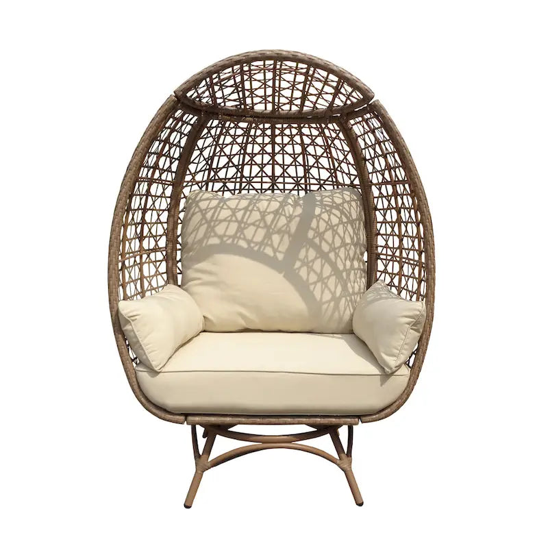 Rio Vista Sandstone Swivel Egg Chair Set with Side Table (2-Piece)