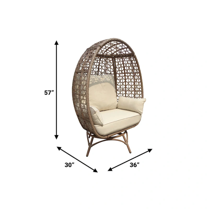 Rio Vista Sandstone Swivel Egg Chair Set with Side Table (2-Piece)