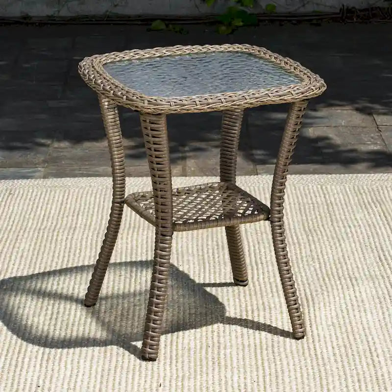 Rio Vista Sandstone Swivel Egg Chair Set with Side Table (2-Piece)