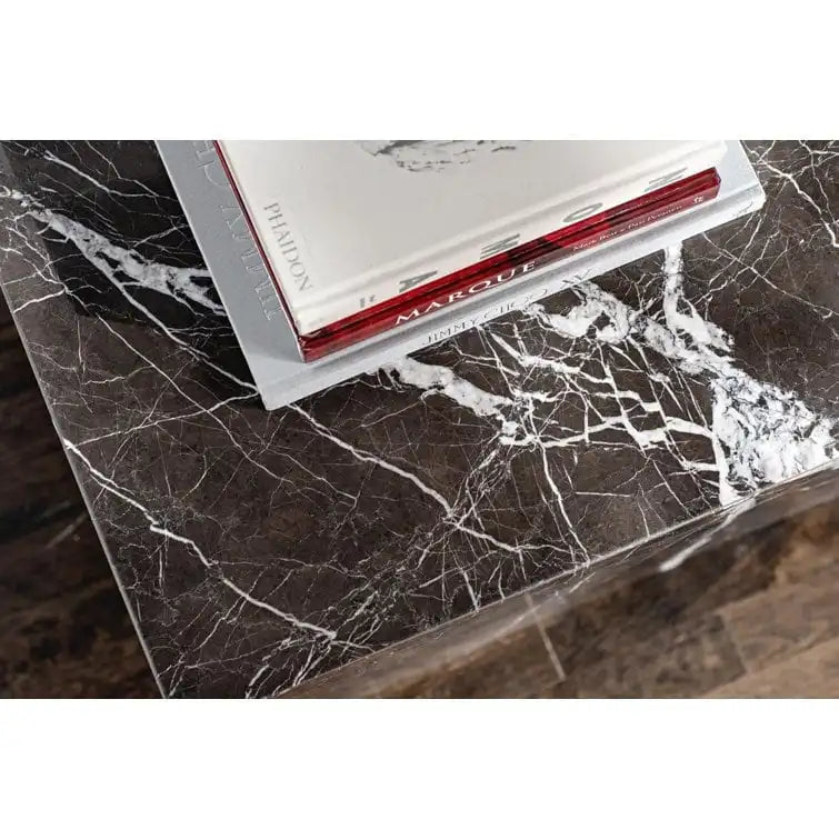 Marble Block Coffee Table, Modern Style – Black, Seats 2–4