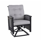 5pc Aluminum and Wicker Swivel Rocking Palmetto Patio Dining Set with Cushions - N/A