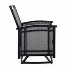 5pc Aluminum and Wicker Swivel Rocking Palmetto Patio Dining Set with Cushions - N/A
