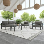 Grayton Gray Aluminum Outdoor Aluminum Lounge Chair - 33 x 32 x 29