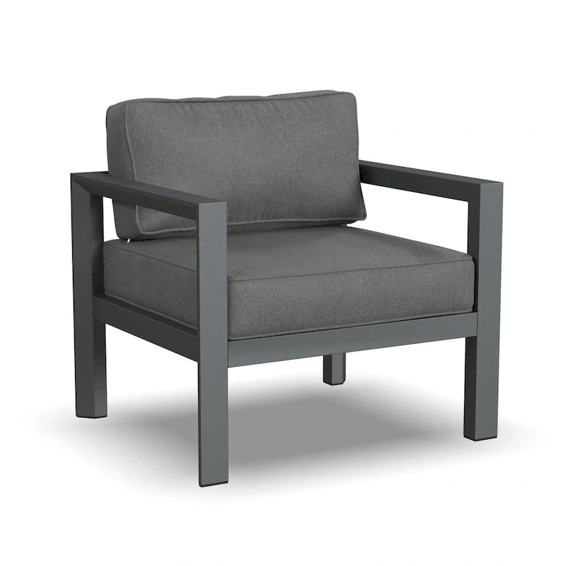 Grayton Gray Aluminum Outdoor Aluminum Lounge Chair - 33 x 32 x 29