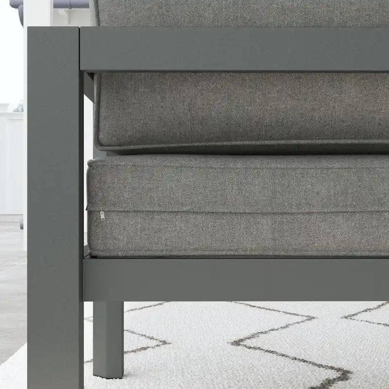 Grayton Gray Aluminum Outdoor Aluminum Lounge Chair - 33 x 32 x 29