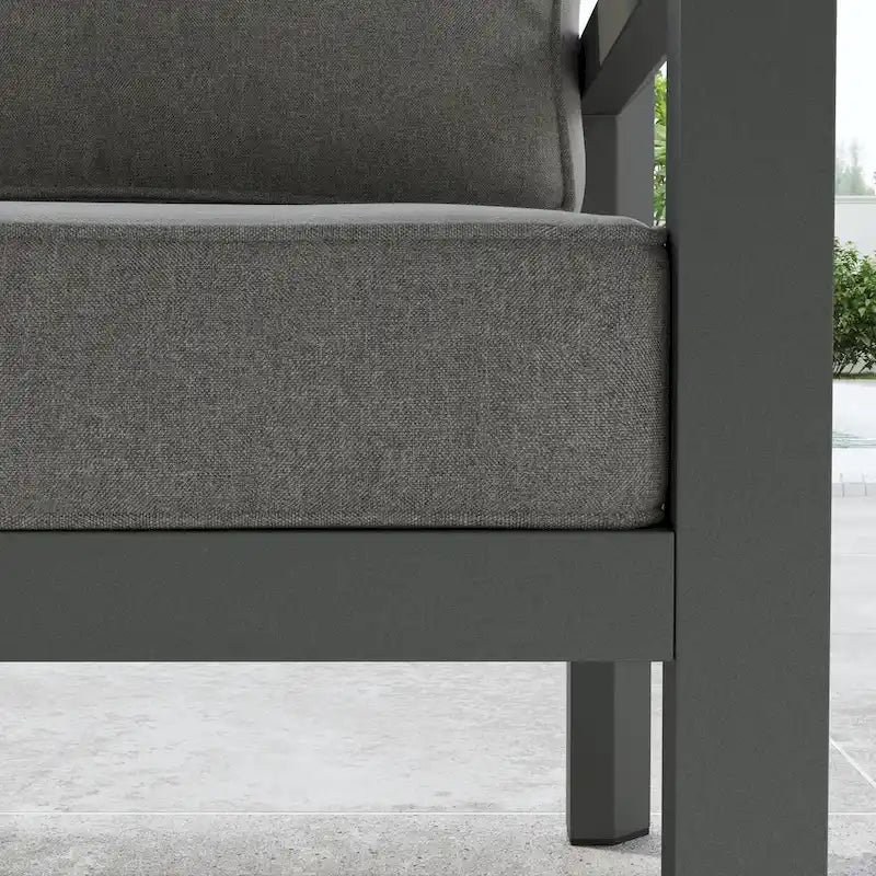 Grayton Gray Aluminum Outdoor Aluminum Lounge Chair - 33 x 32 x 29