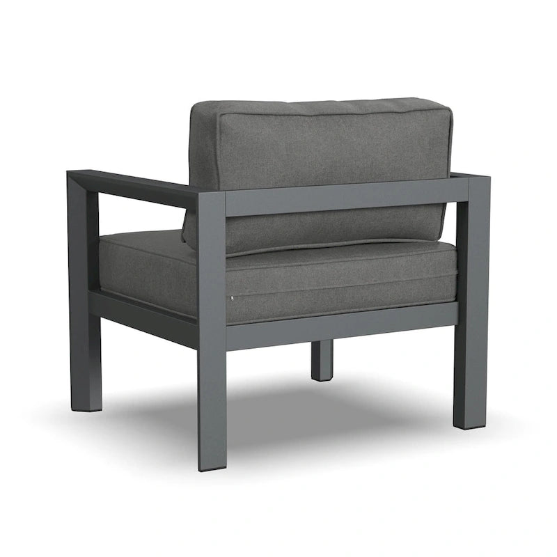 Grayton Gray Aluminum Outdoor Aluminum Lounge Chair - 33 x 32 x 29