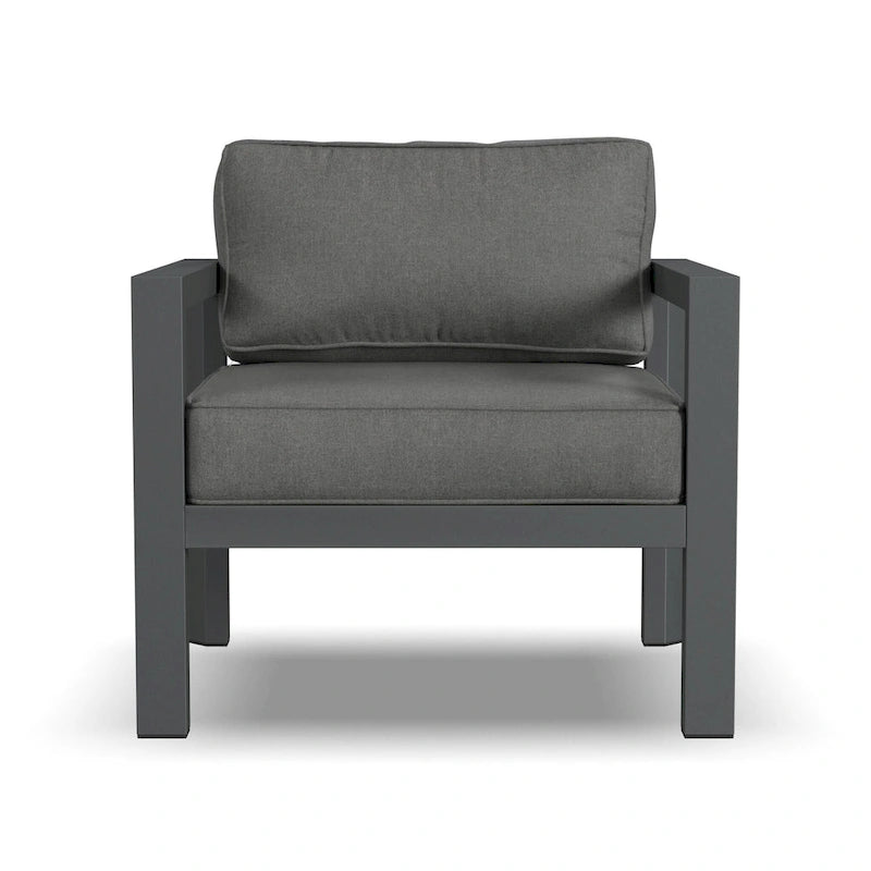 Grayton Gray Aluminum Outdoor Aluminum Lounge Chair - 33 x 32 x 29