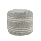 Sevita Farmhouse Triple Stripe Indoor Outdoor Pouf - 18 x 18 x 14