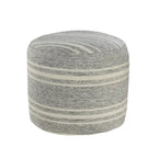 Sevita Farmhouse Triple Stripe Indoor Outdoor Pouf - 18 x 18 x 14