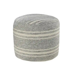 Sevita Farmhouse Triple Stripe Indoor Outdoor Pouf - 18 x 18 x 14
