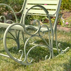 Monte Carlo 1968 Iron Rocking Arm Chair in Antique Green - 24.5 L x 42 W x 36.5 H
