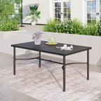 7-Piece Patio Dining Sets , 6 Textilene Fabirc Chairs and 1 Metal Table with 2.1 Umbrella Hole