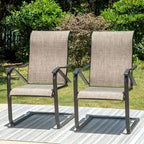 7-Piece Patio Dining Sets , 6 Textilene Fabirc Chairs and 1 Metal Table with 2.1 Umbrella Hole