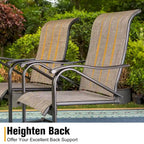 7-Piece Patio Dining Sets , 6 Textilene Fabirc Chairs and 1 Metal Table with 2.1 Umbrella Hole
