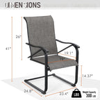 7-Piece Patio Dining Sets , 6 Textilene Fabirc Chairs and 1 Metal Table with 2.1 Umbrella Hole