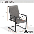 9-Piece Dining Set, 1 Extendable MetalTable and 8 Spring Motion Textilene Chairs