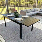 9-Piece Dining Set, 1 Extendable MetalTable and 8 Spring Motion Textilene Chairs