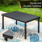 9-Piece Dining Set, 1 Extendable MetalTable and 8 Spring Motion Textilene Chairs