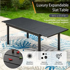 9-Piece Dining Set, 1 Extendable MetalTable and 8 Spring Motion Textilene Chairs