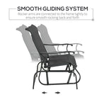 Outsunny 4 Pieces Gliders Set, Outdoor Furniture Sets with 2-Person Glider Patio Bench, Single Sling Chair and Coffee Table