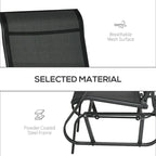 Outsunny 4 Pieces Gliders Set, Outdoor Furniture Sets with 2-Person Glider Patio Bench, Single Sling Chair and Coffee Table