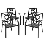 Nuu Garden Outdoor 4-Piece Iron Patio Chair Set