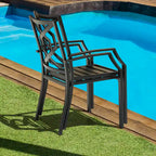 Nuu Garden Outdoor 4-Piece Iron Patio Chair Set