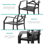 Nuu Garden Outdoor 4-Piece Iron Patio Chair Set