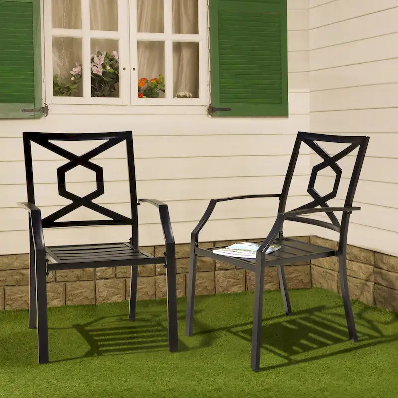 Nuu Garden Outdoor 4-Piece Iron Patio Chair Set