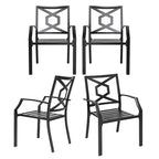 Nuu Garden Outdoor 4-Piece Iron Patio Chair Set
