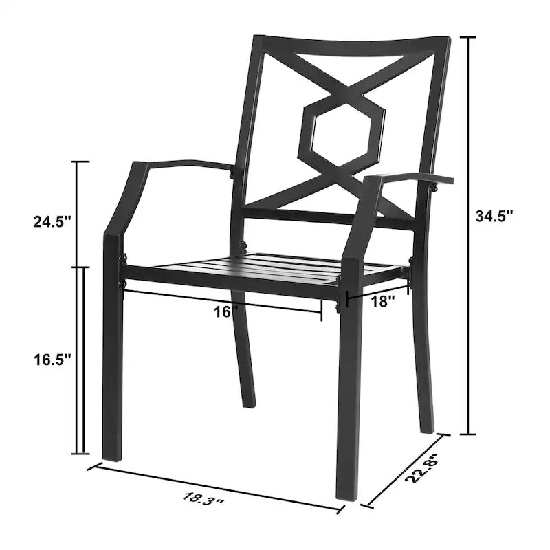 Nuu Garden Outdoor 4-Piece Iron Patio Chair Set