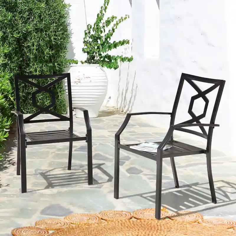 Nuu Garden Outdoor 4-Piece Iron Patio Chair Set