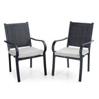 MAISON ARTS Patio Dining Chairs, 2 Rattan Chairs with Cushions