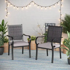 MAISON ARTS Patio Dining Chairs, 2 Rattan Chairs with Cushions