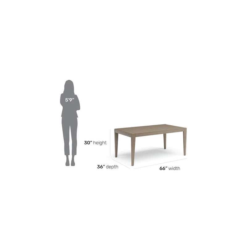 Homestyles Sustain Brown Wood Outdoor Dining Table - 66 x 36 x 30