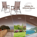 Patio Folding Sling Back Camping Deck Chairs (Set of 2)