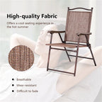 Patio Folding Sling Back Camping Deck Chairs (Set of 2)