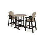 Signature Design by Ashley Fairen Trail Black/Driftwood 3-Piece Outdoor Dining Package - 45.13 W x 45.13 D x 42 H