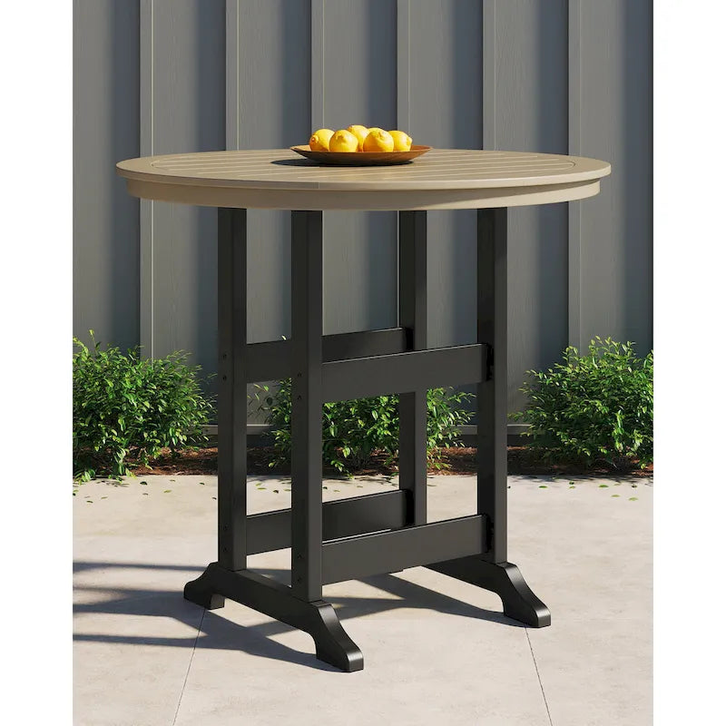 Signature Design by Ashley Fairen Trail Black/Driftwood 3-Piece Outdoor Dining Package - 45.13 W x 45.13 D x 42 H