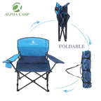 Portable Camping Quad Folding Chair Heavy Duty Support 300 LBS Oversized Steel Frame Collapsible Chair